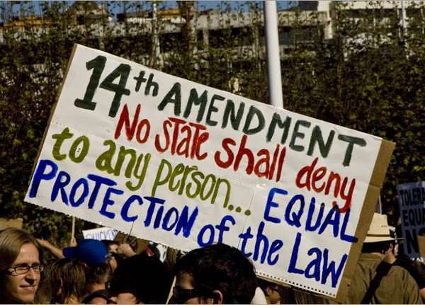 14th amendment protest sign