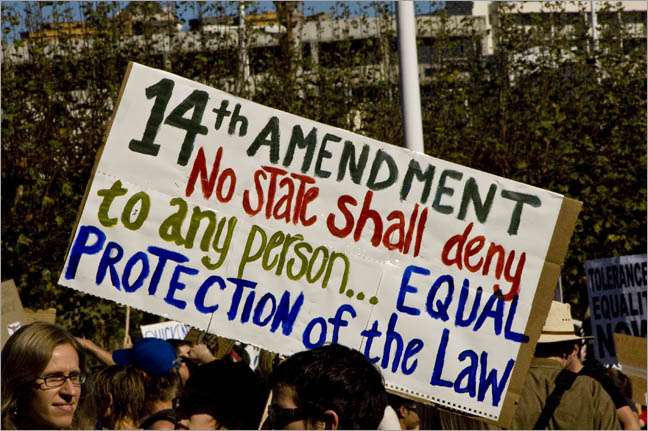 14th amendment protest sign