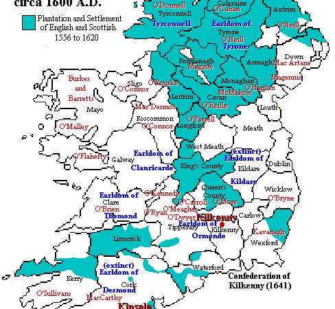 Map of Ireland circa 1600