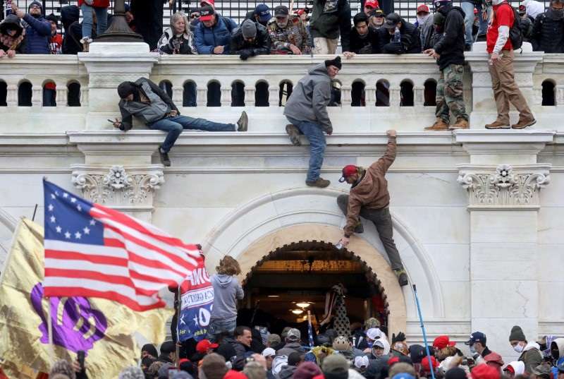 The U.S. Capitol Building is stormed by a pro-Trump mob on January 6, 2021